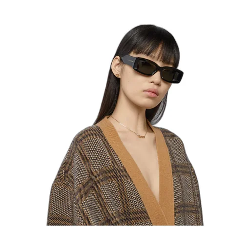 Reversible checked wool cardigan