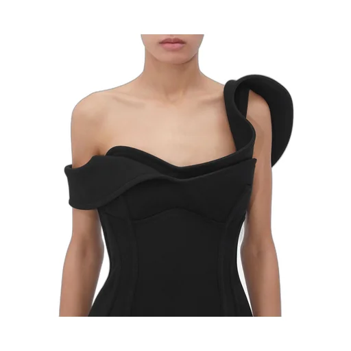 Bonded Wool Tricotine Bustier Dress