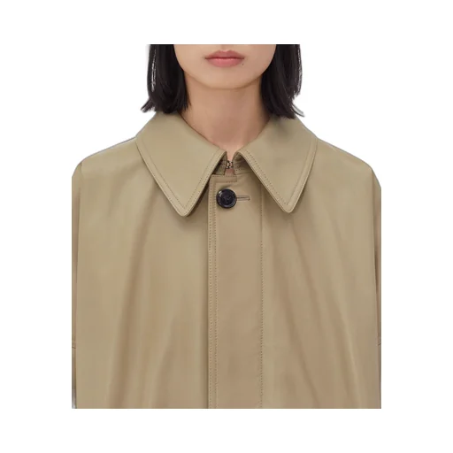 Leather Coat With Check Lining