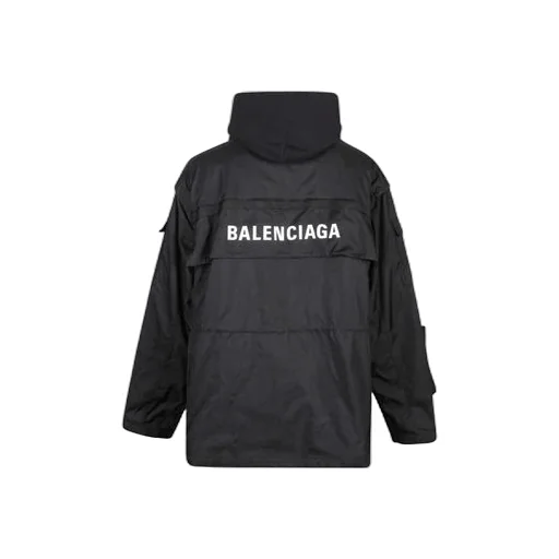 Technical Fabric Oversized Parka With Jersey Insert