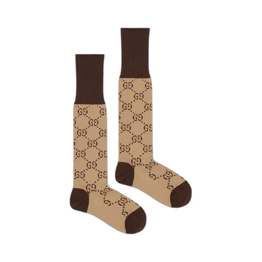 GG pattern cotton blend socks
