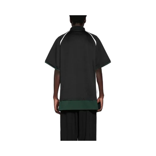Casual Double Layer Sports Short Sleeve Polo Shirt Black