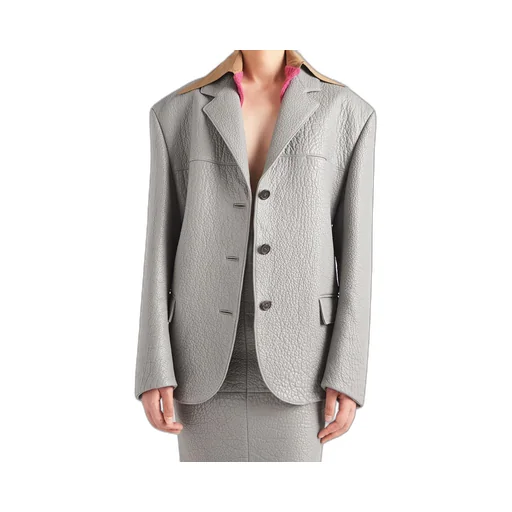 Single-breasted nappa leather jacket