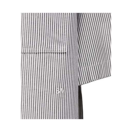 Striped Cotton Overshirt With "BV" Embroidery