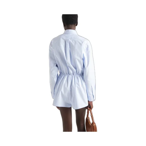 Embroidered Oxford cotton jumpsuit