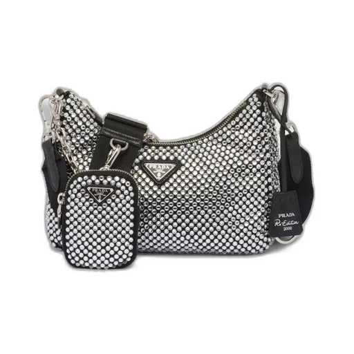 Prada Re-Edition 2005 satin bag with crystals