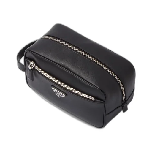 Saffiano leather travel pouch