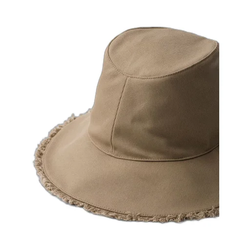 Wide-brimmed drill bucket hat