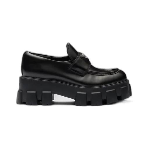 Brushed leather Monolith loafers
