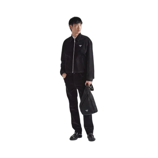 Re-Nylon and leather backpack
