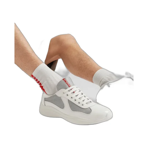 Patent leather and technical fabric Prada America's Cup sneakers