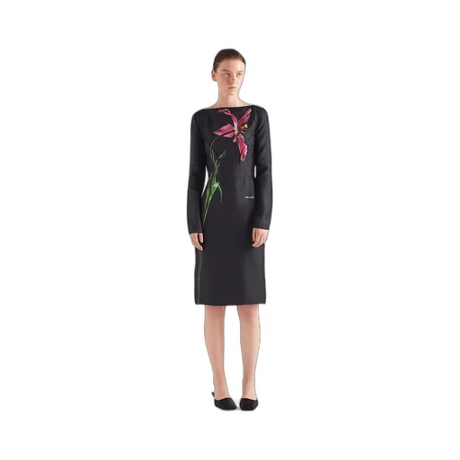 Printed twill dress