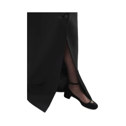 Long wool satin skirt