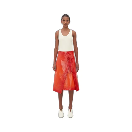 Dégradé Effect Leather Skirt