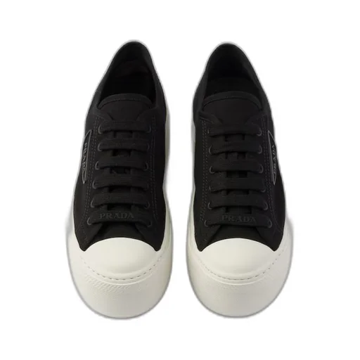 Laced fabric sneakers
