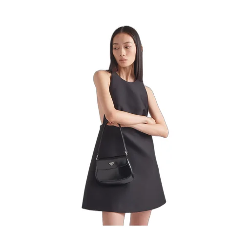 Prada Cleo brushed leather shoulder bag with flap