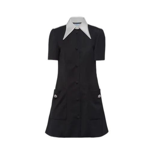 Satin wool mini-dress