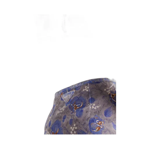 Printed nylonette midi-skirt