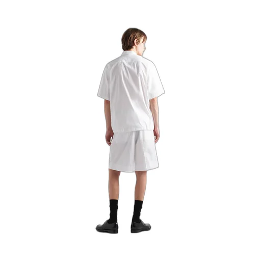 Short-sleeve stretch cotton shirt