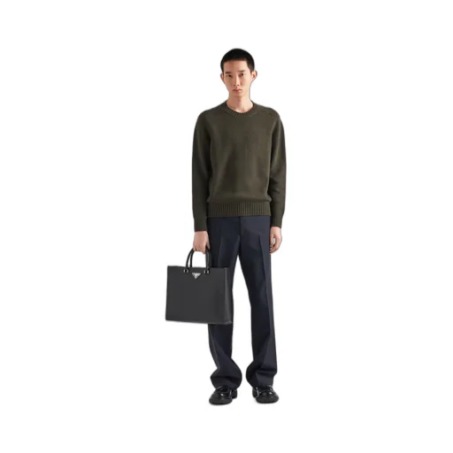 Wool and cashmere crew-neck sweater