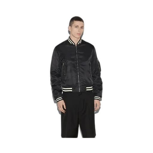 Reversible nylon bomber jacket