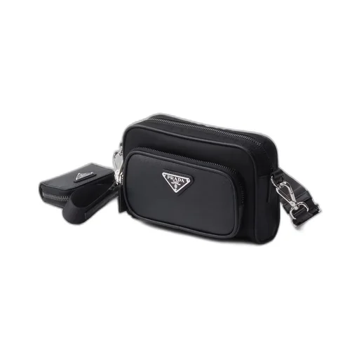 Re-Nylon and Saffiano leather shoulder bag