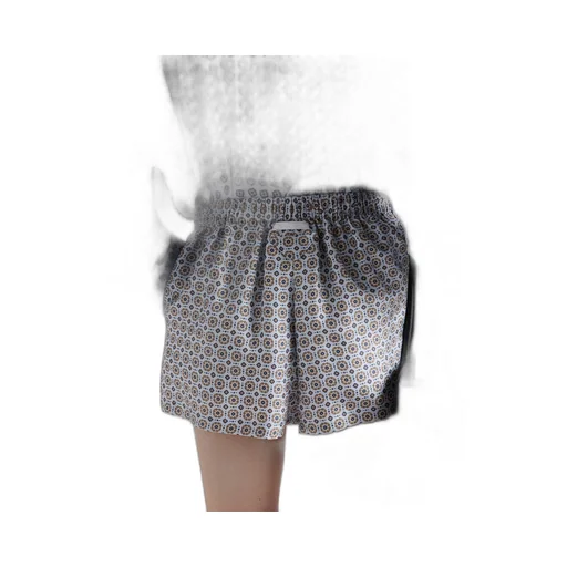 Printed silk twill shorts