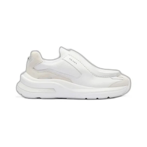 Systeme brushed leather sneakers with bike fabric and suede elements