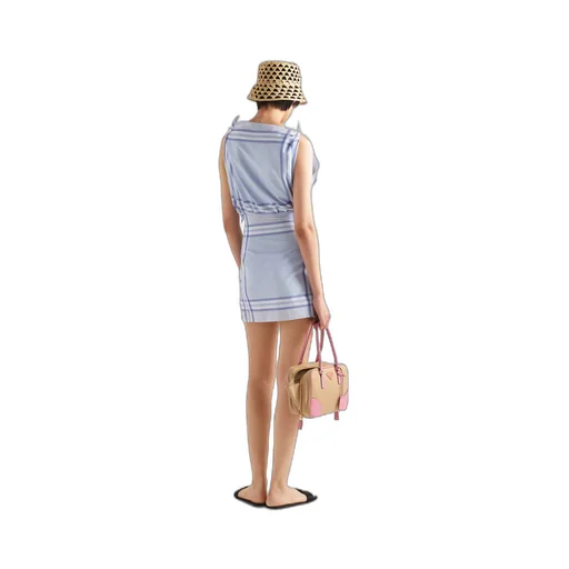 Checked cotton mini-dress