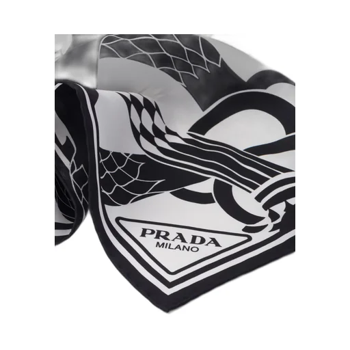 Printed silk twill scarf