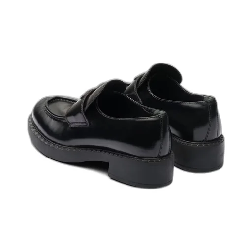 Chocolate brushed leather loafers
