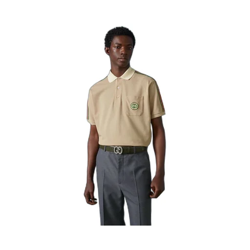 Stretch cotton piquet polo shirt
