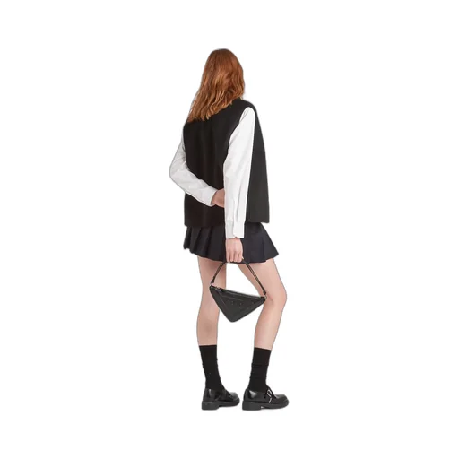 Single-breasted cashgora vest