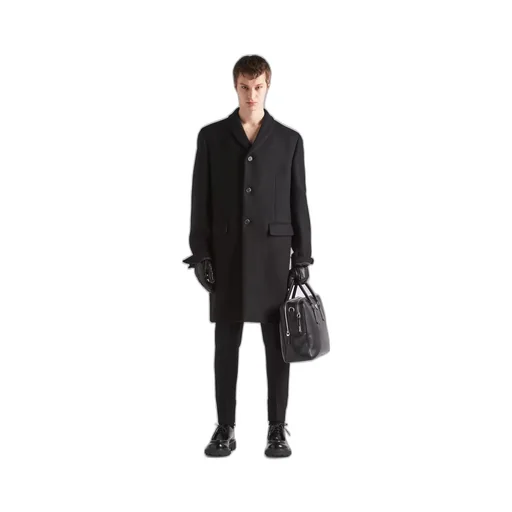 Single-breasted wool and cashmere coat