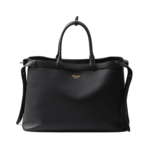 Prada Buckle leather handbag with double belt