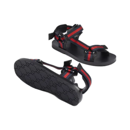 Men's leather sandal with Web strap