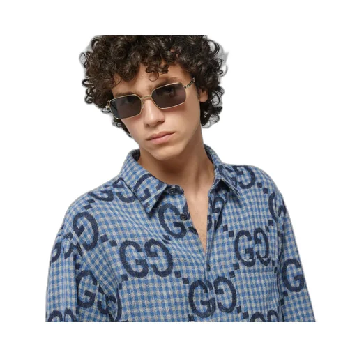 Jumbo GG checked wool shirt