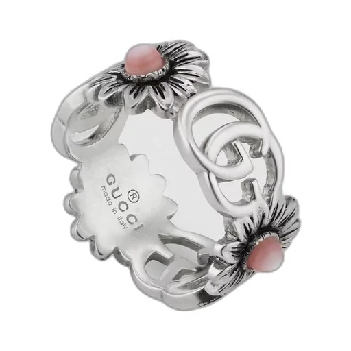 Double G mother of pearl ring