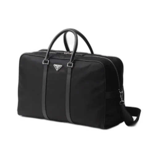 Re-Nylon and Saffiano leather duffel bag