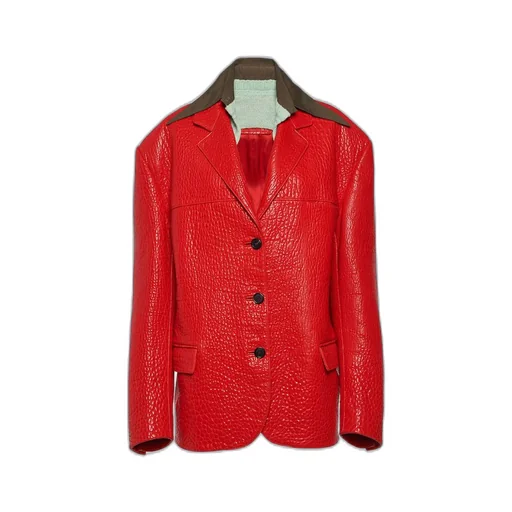 Single-breasted nappa leather jacket