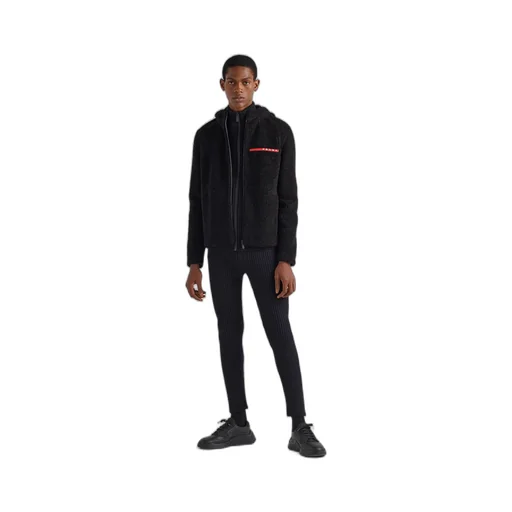 Wool blend fleece cardigan hoodie