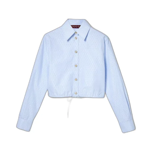 Pinstripe cotton jacquard shirt