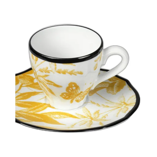 Herbarium coffee cup and saucer, double set