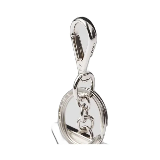 Saffiano Leather and Metal Keychain