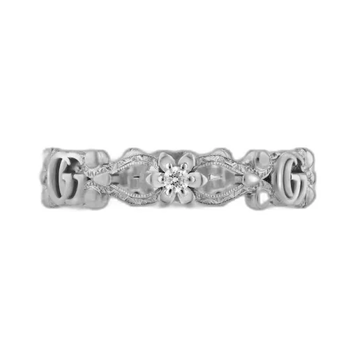 Gucci Flora 18k ring with diamonds