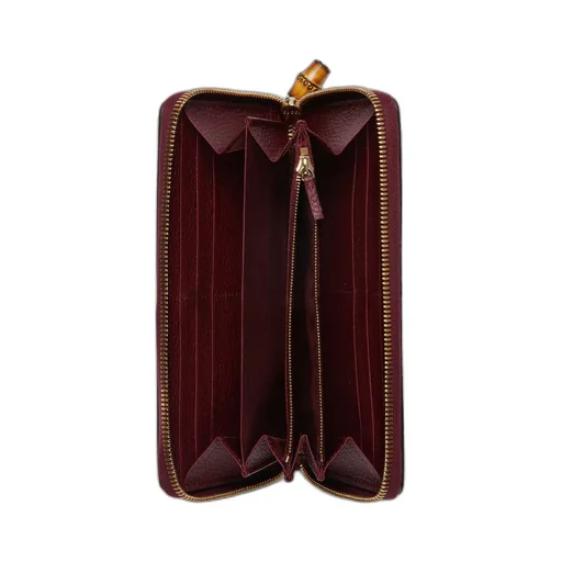 Double G zip wallet with bamboo