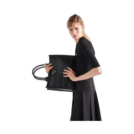 Large leather Prada Symbole bag with topstitching