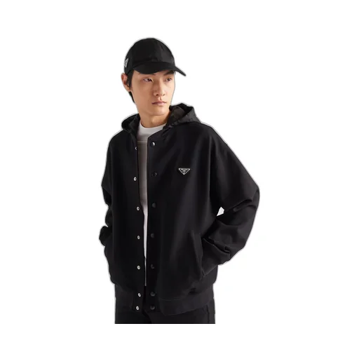 Cotton fleece cardigan hoodie