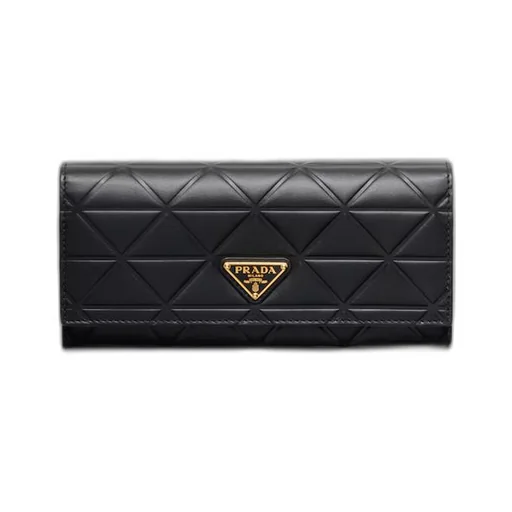 Large leather wallet with triangle motif