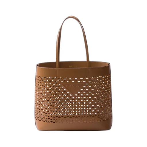 Large perforated leather tote bag